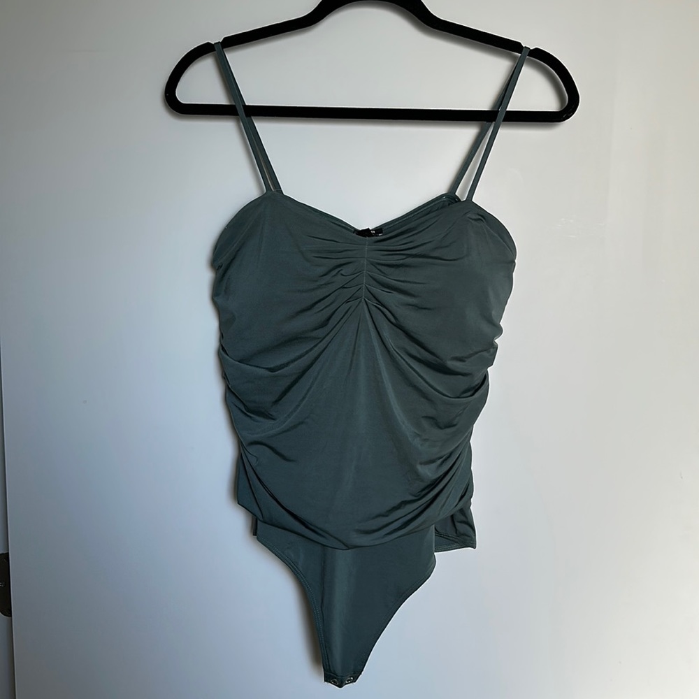 Express Body Contour Silky Ruched Bodysuit